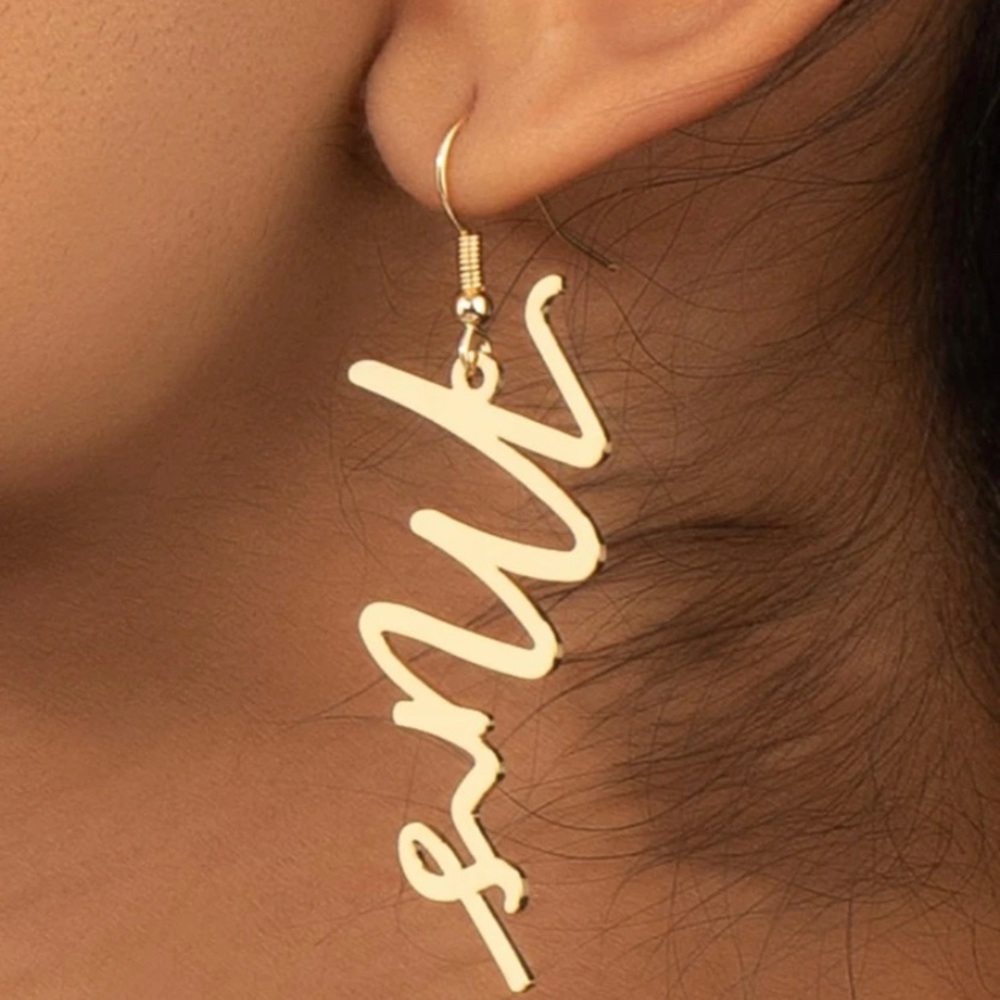 Letter Drop Earrings